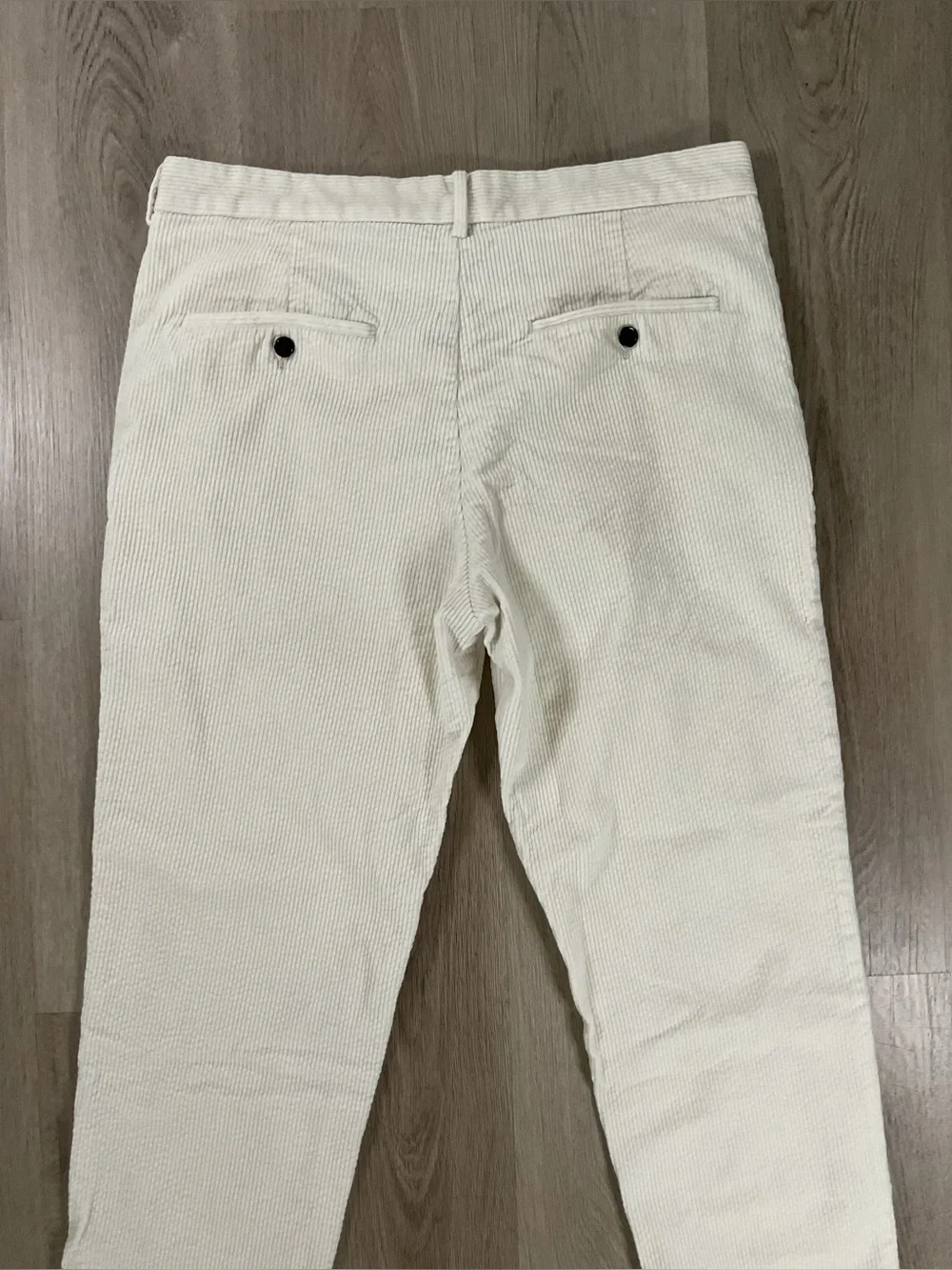 H&M Men's Cream Corduroy Chinos Size 34